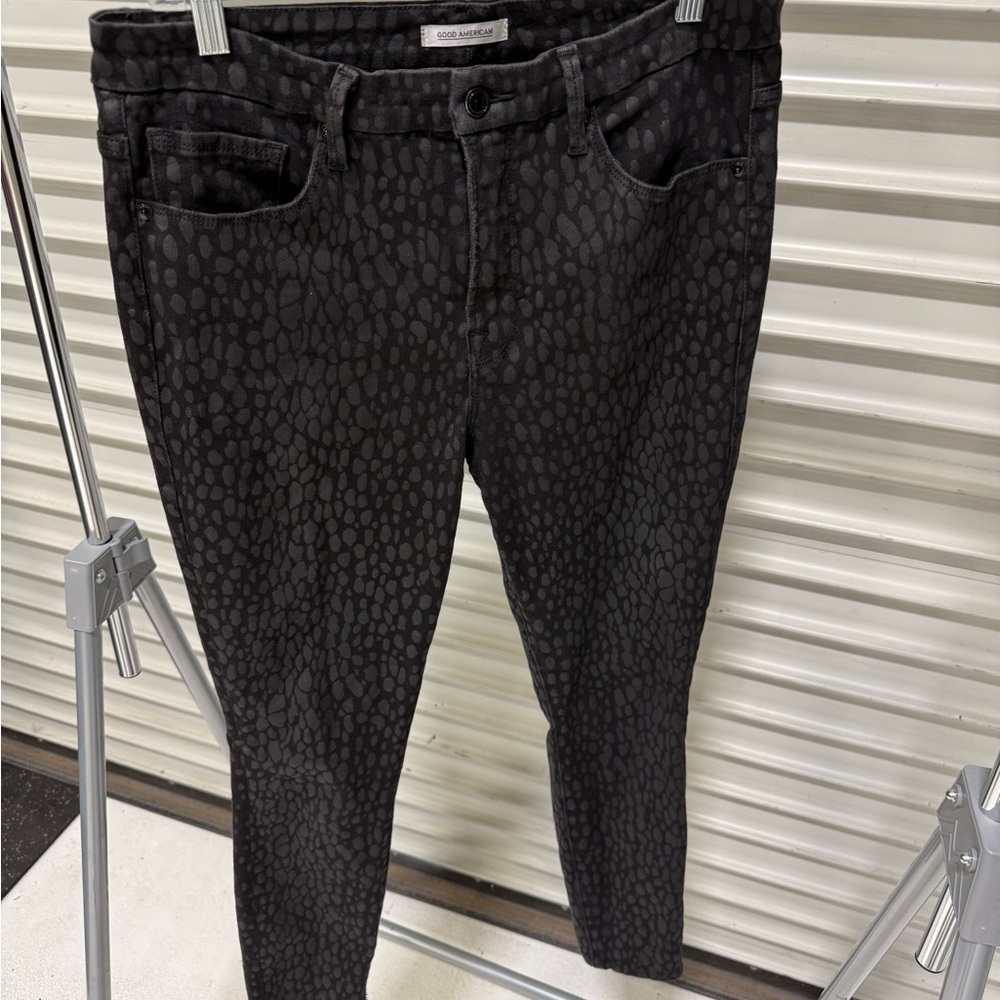 Black Patterned Women Jeans